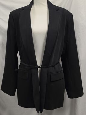 H&M Black Belted Open-Front Blazer Jacket